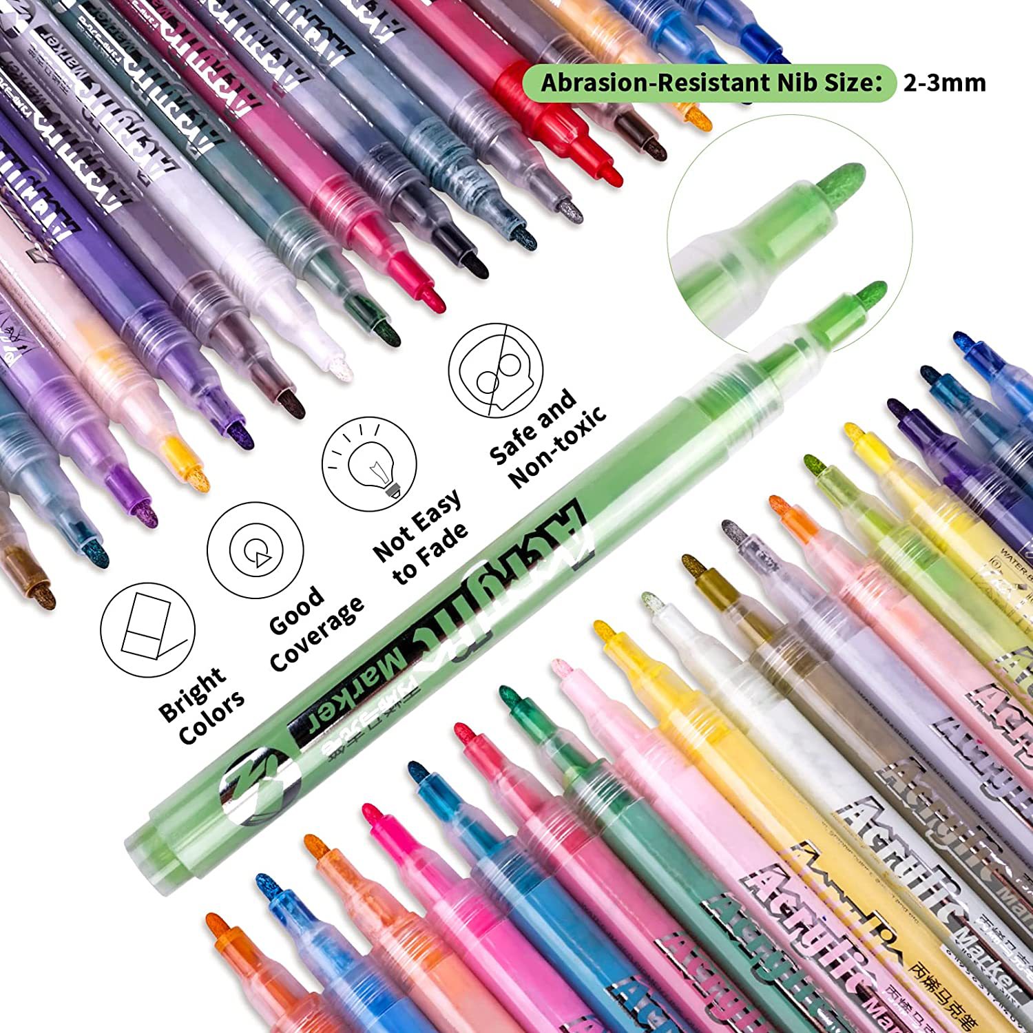 24Colors/box Acrylic Marker Set for DIY Ceramic Painting pen