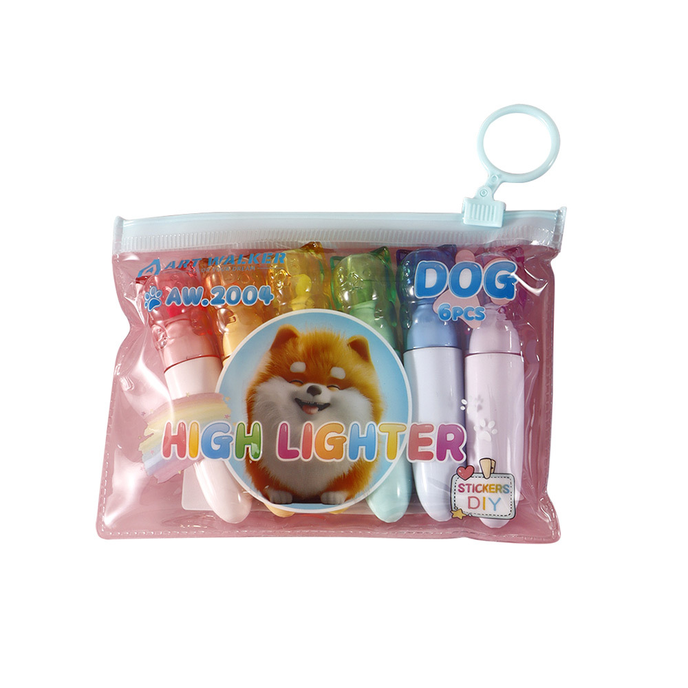 6Pcs/bag Cute Mini Highlighter Student Planner Key Marker Pen