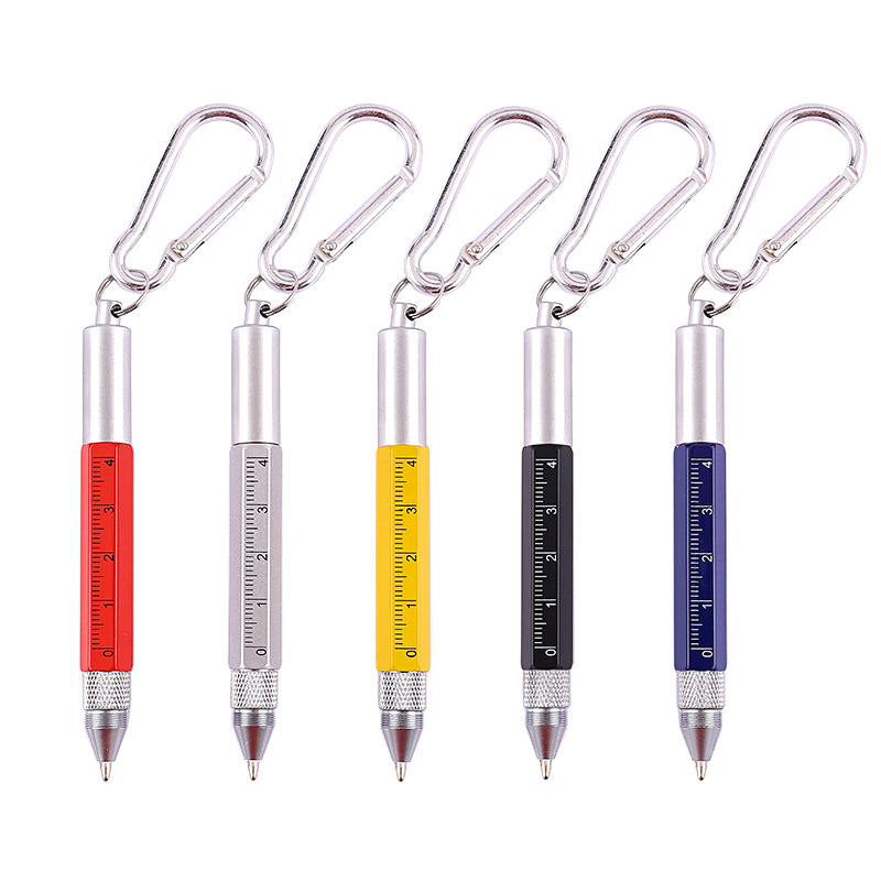 1pc Outdoor Keychain Tool Pen Six-in-One Screwdriver Scale Ruler Capacitor Pen