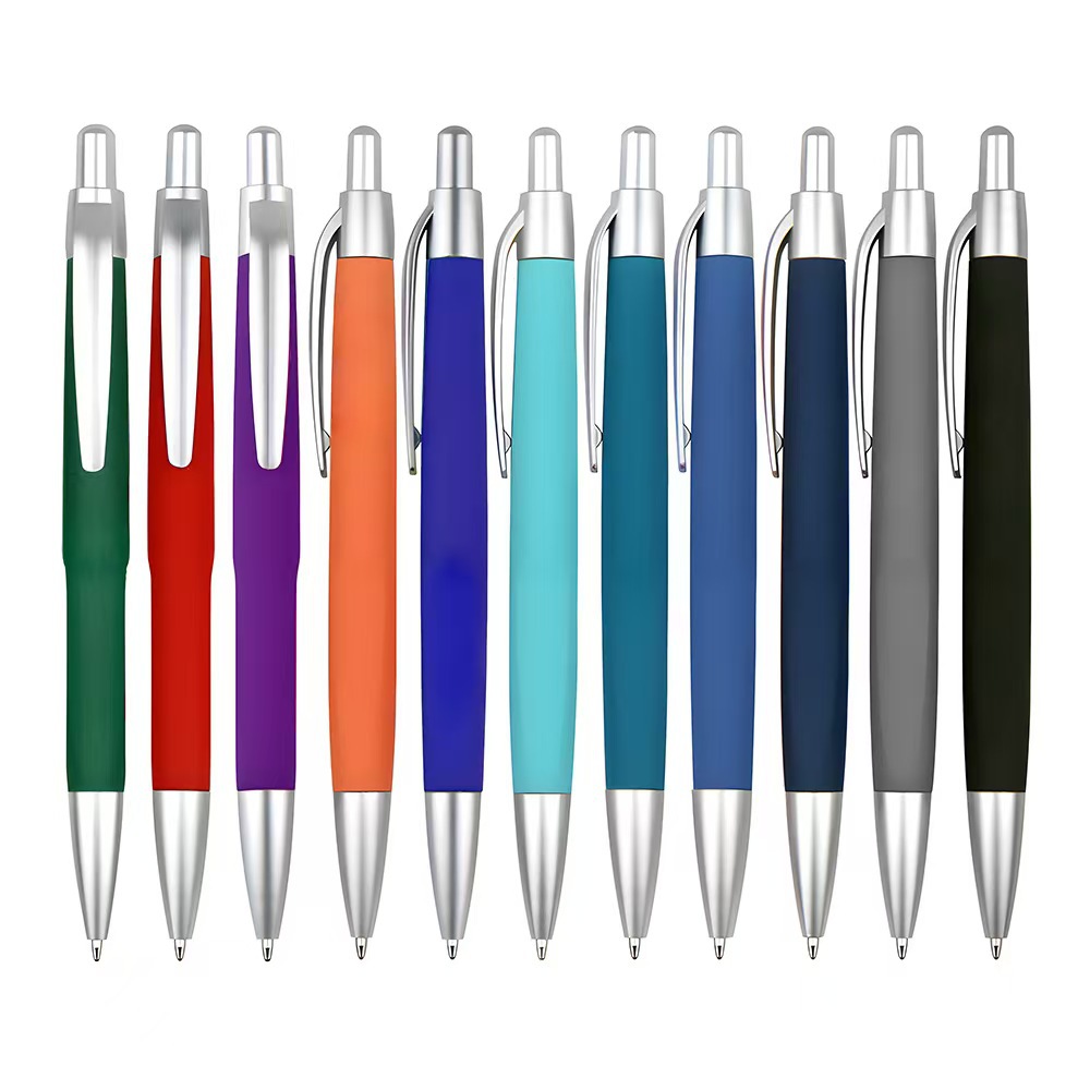 2pcs/set Spray Glue Barrel Press Ballpoint Pen Custom LOGO Promotional Corporate Gift Pens