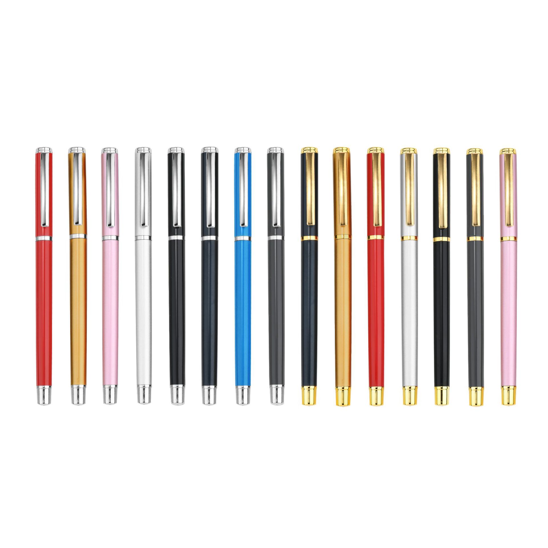 2pcs/set multi-color metal ballpoint pen with custom logo promotional neutral pens