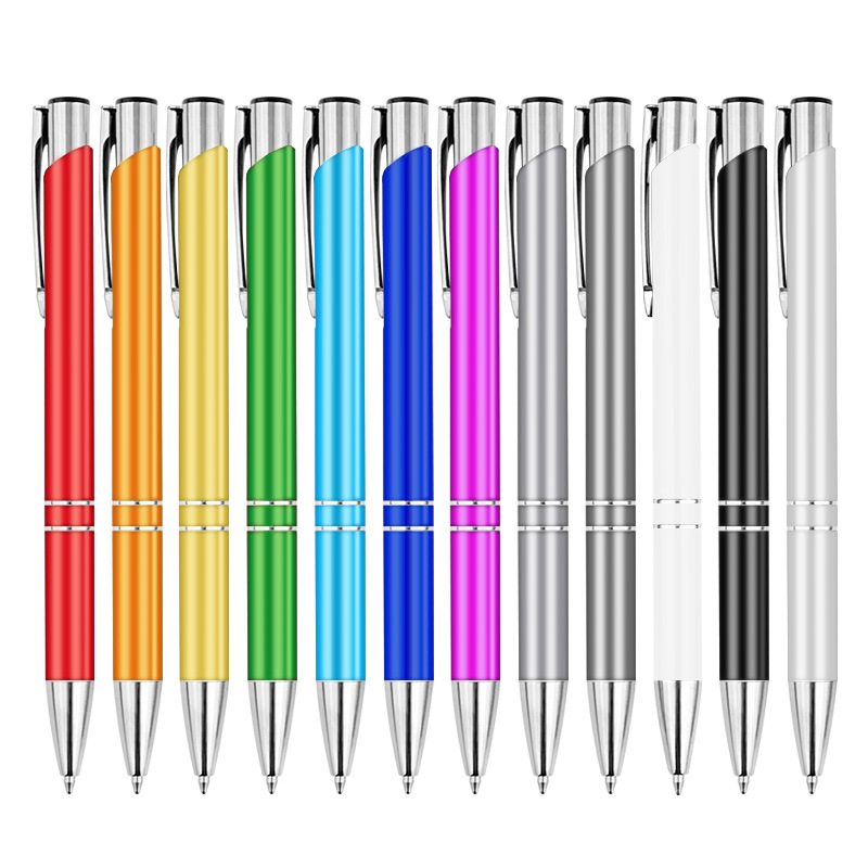 1pc High-End Business Metal Signature Advertising Custom Logo Click-Action Refill Gel Ballpoint Pen
