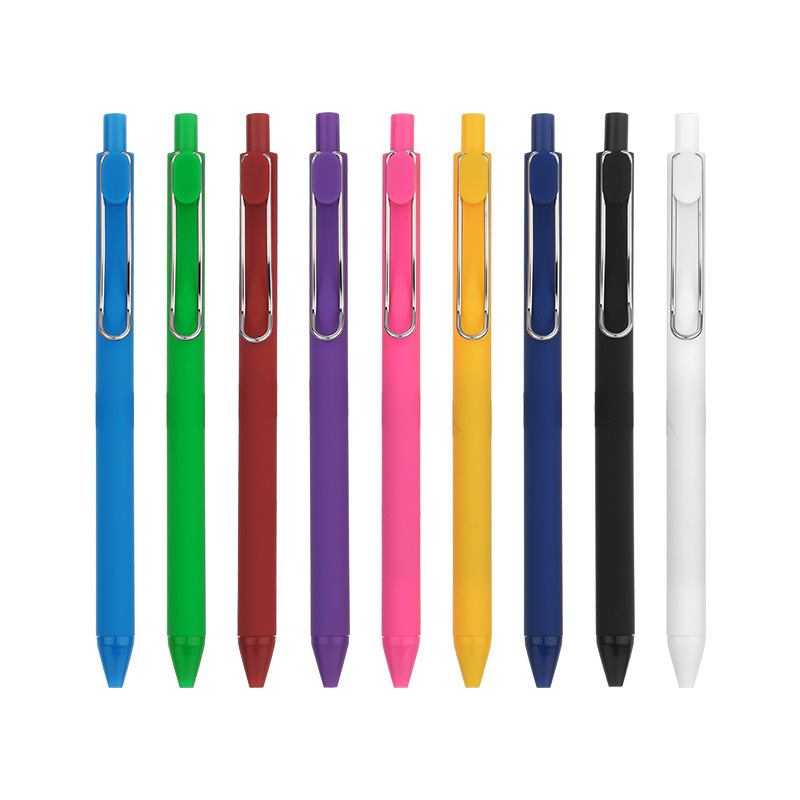 2pcs/set Custom Gel Click Ballpoint Pen Soft Rubber Acrylic Patch Promotional Pens