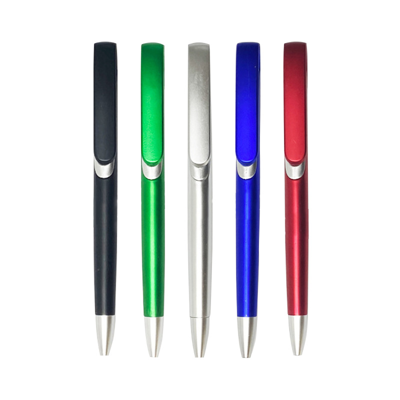 1pc Custom promotiona push-button pen with large clip colored spray paint ballpoint pens