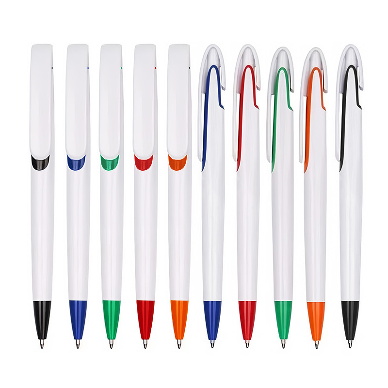 1pc Promotional Gift Retractable Office Pen Large Clip Plastic Ballpoint Pen