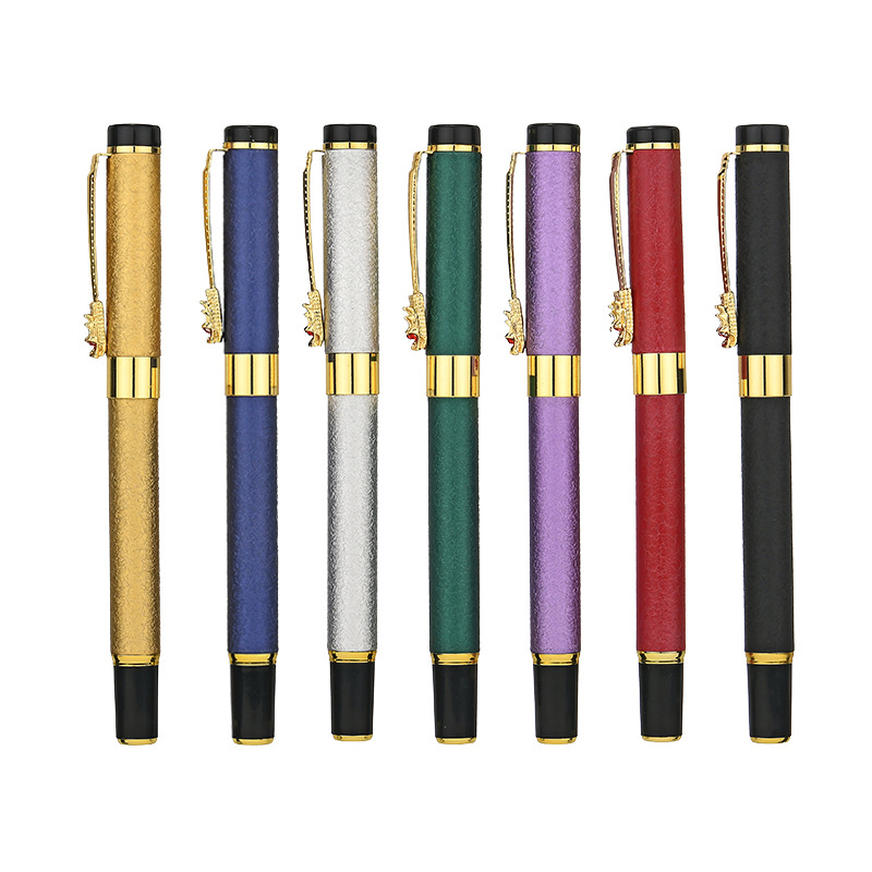1pc High-end Office Stationery Custom Logo Engraving Gold Stamping Business Promotional Metal Ballpoint Pen