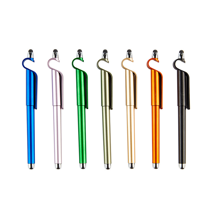 2pcs/set customizable black promotional pens with office logo and QR code signature gel pen