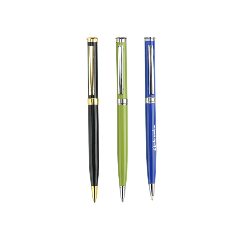 2pcs/set metal twist ballpoint pen for corporate stationery custom LOGO engraving advertising hotel meeting signature pens