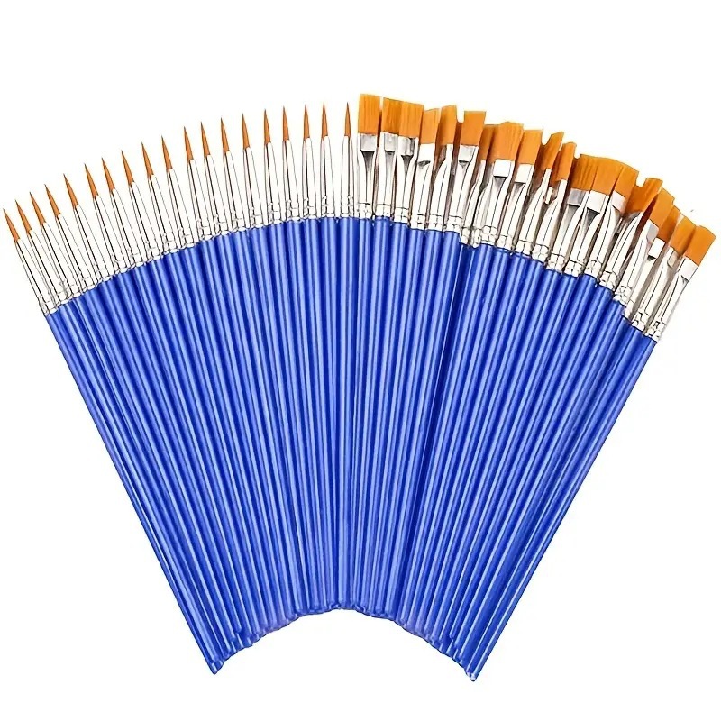 200pcs/bag Plastic flat-head hook line brush for children DIY plaster ceramic painting brush