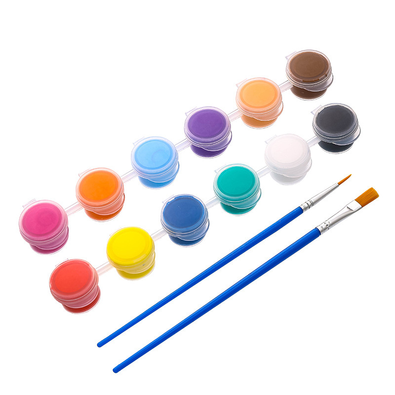 1set Acrylic Paint Stick Plaster Doll Children's DIY Painting Graffiti 3ml 12 Colors Painting Paint