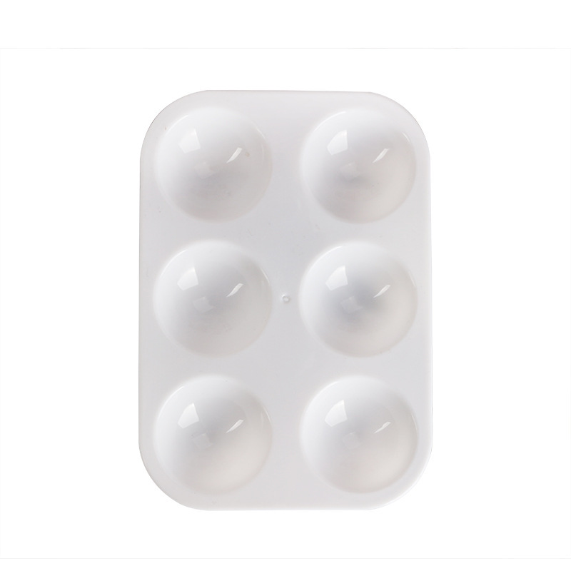 1pc 6-Compartment Rectangular Palette Art Supplies DIY Painting Gouache Acrylic Paint Grid Watercolor Coloring Watercolor Painting