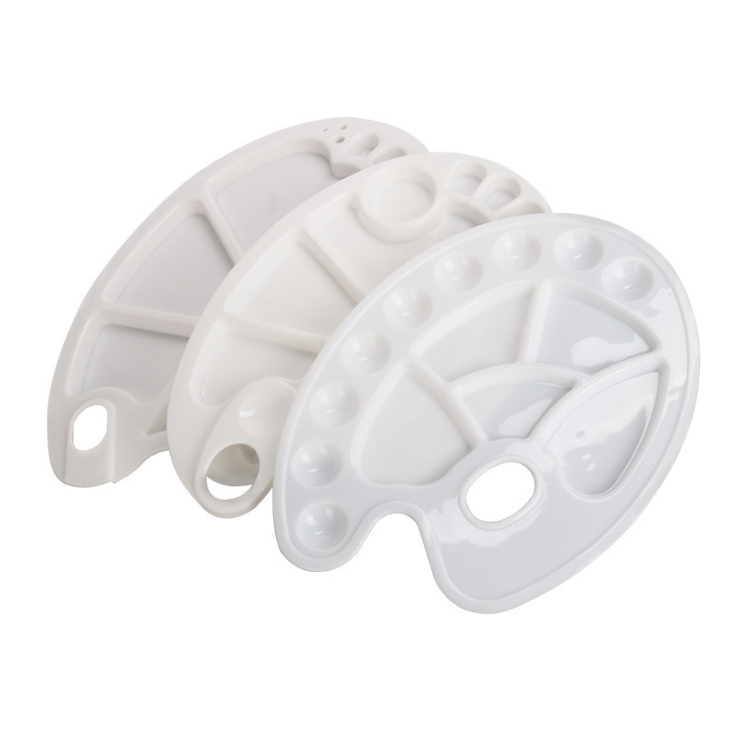 1pc Art plastic palette Small plum blossom palette Small footprint palette 10-hole round palette