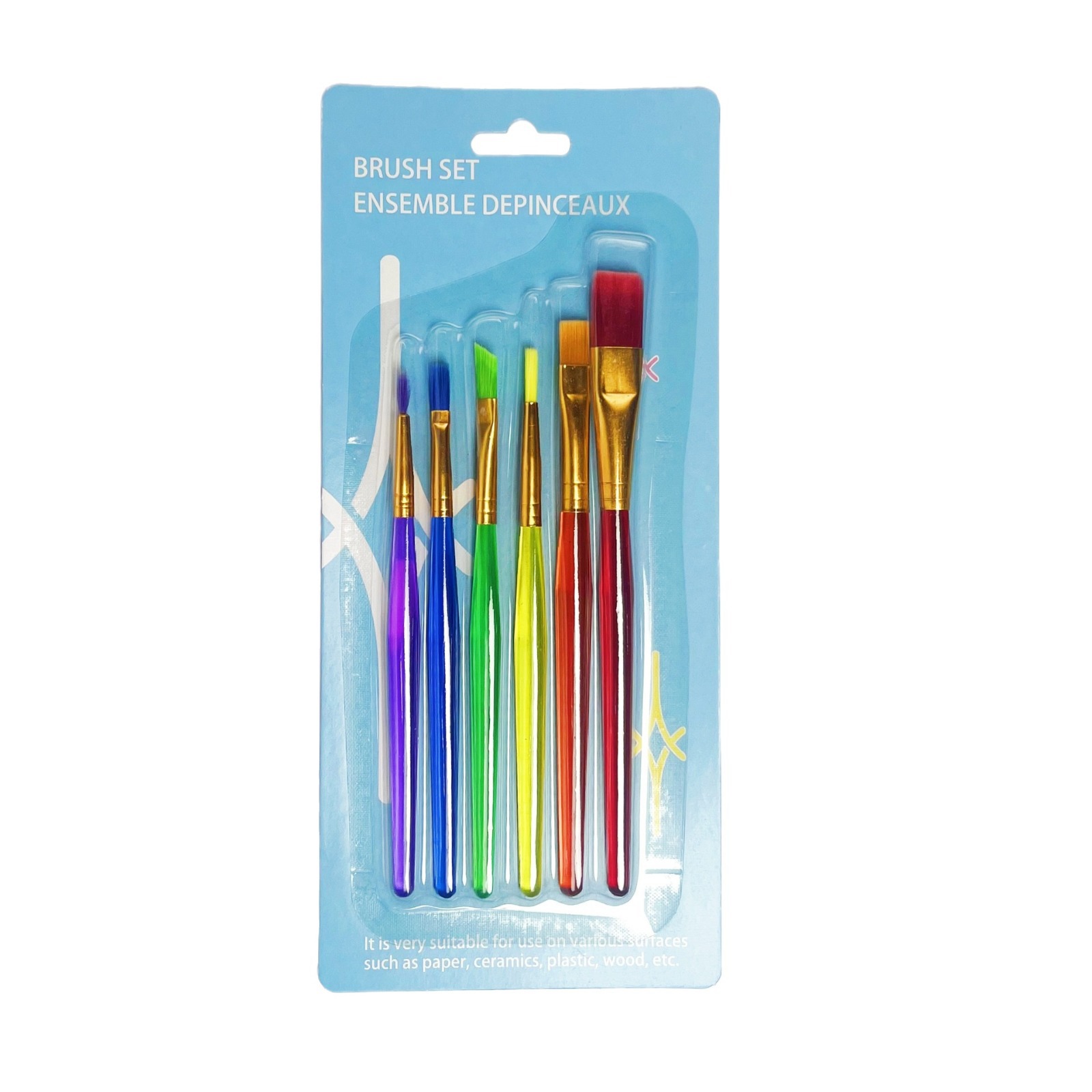 6pcs/set colored oil painting pen art drawing dedicated brushes multicolor tools watercolor pens