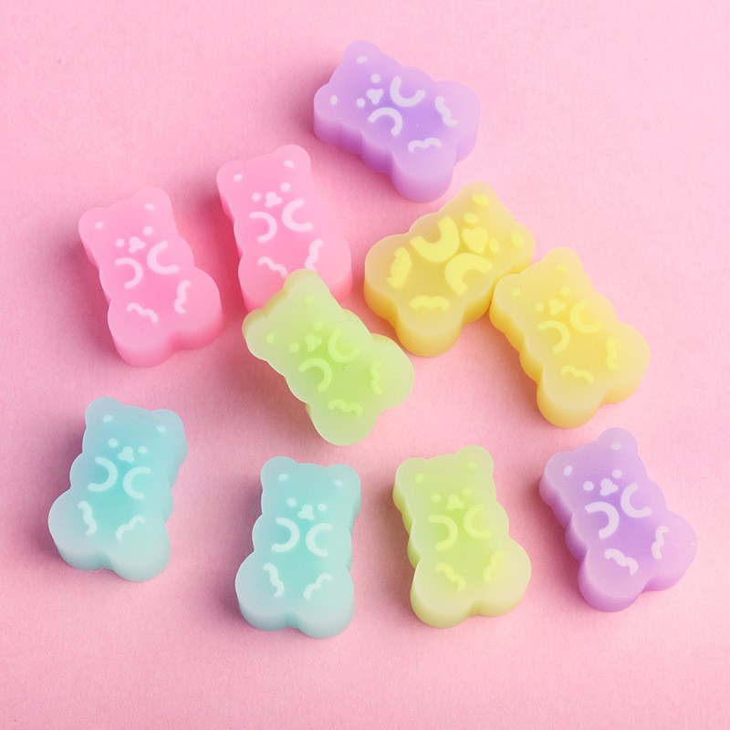 90pcs/box Small Bear Eraser Packaged Cartoon Primary School Student Pencil Erasers