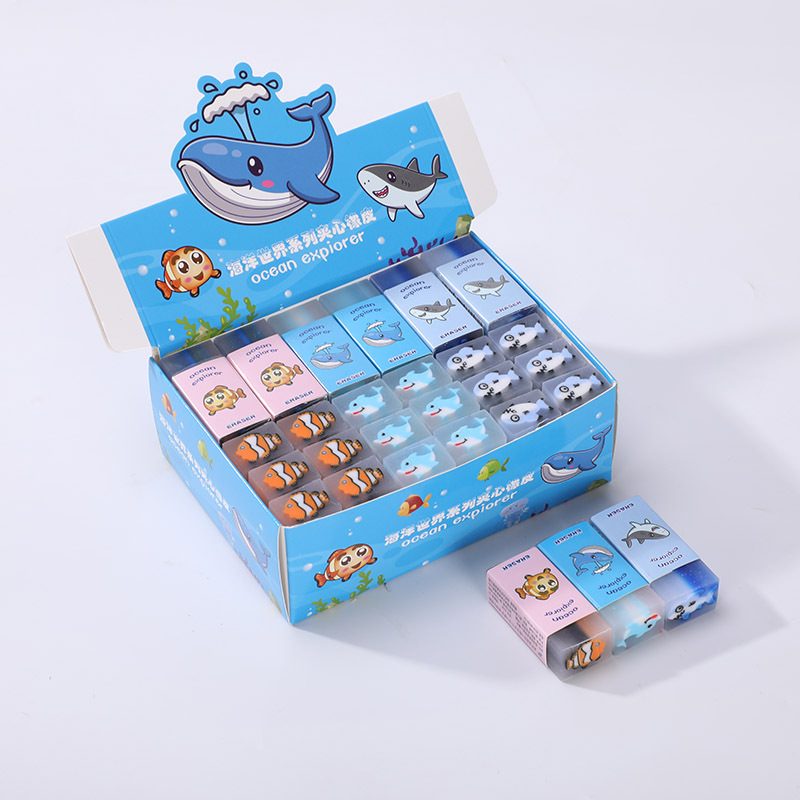 36pcs/box Children's cartoon erasable eraser cleaning multifunctional cuttable erasers