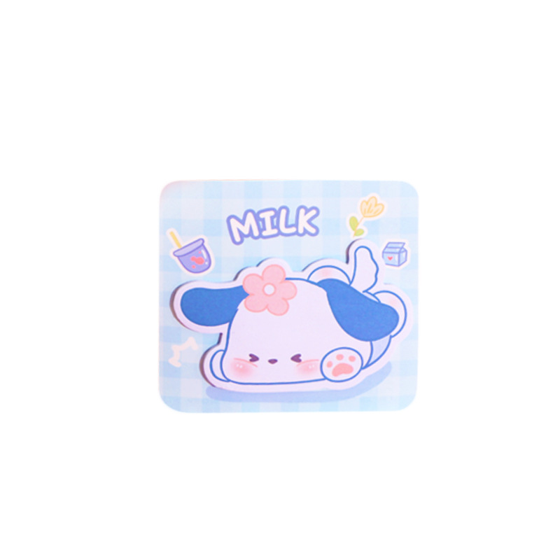 1pc Cartoon Sticky Notes N-Times Reusable Cute Student Ins Style Girl Heart Memo Paper