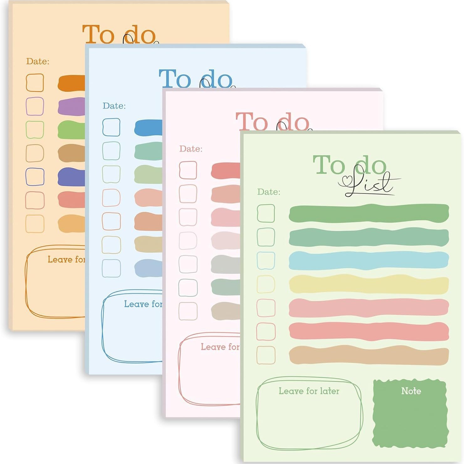 2pcs/set List Sticky Notes Rainbow Styles Various Notebooks Reusable Strong Adhesive