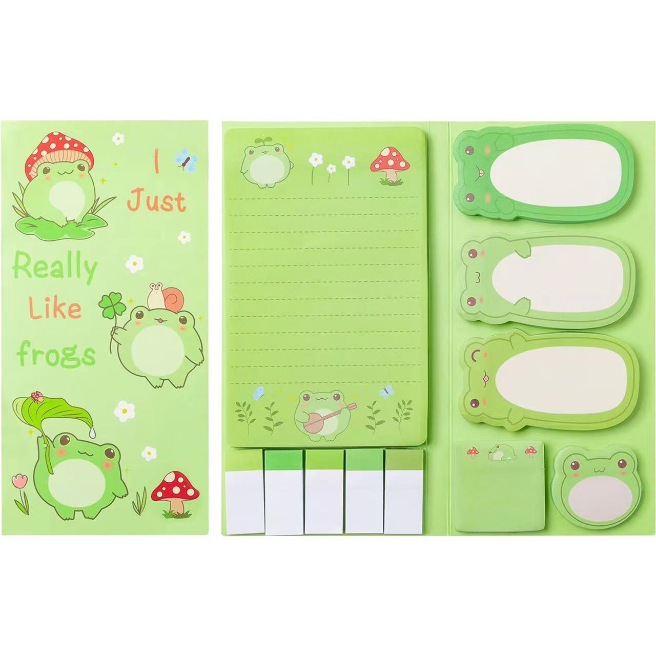 1pc Cute animal and plant combination sticky notes cartoon planner stickers reusable memo notes