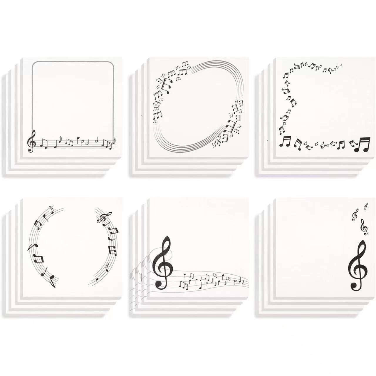 6packs/set Ins-style minimalist music note reusable sticky notes for students