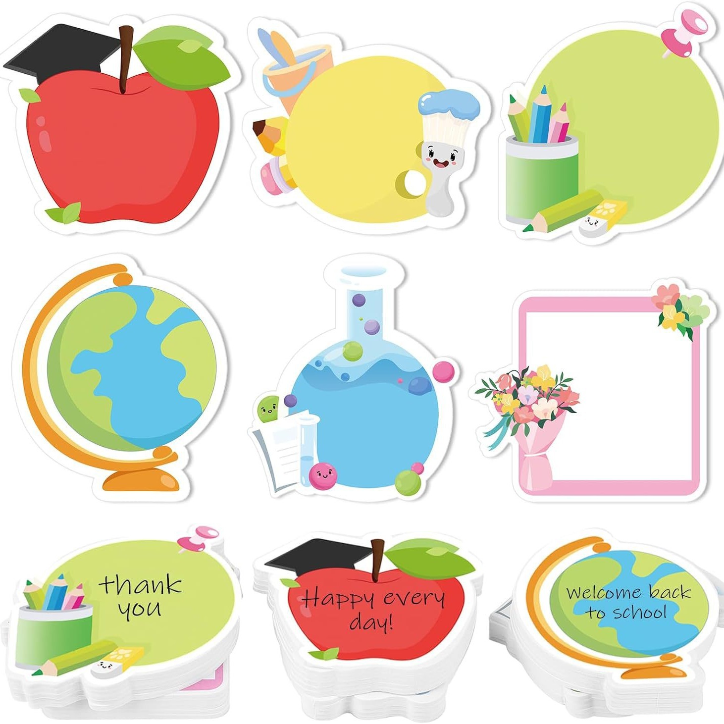 1pc Creative Sticky Notes Back-to-School Seasonal Notepad Cartoon Reusable Memo Pad Tearable Office Supplies