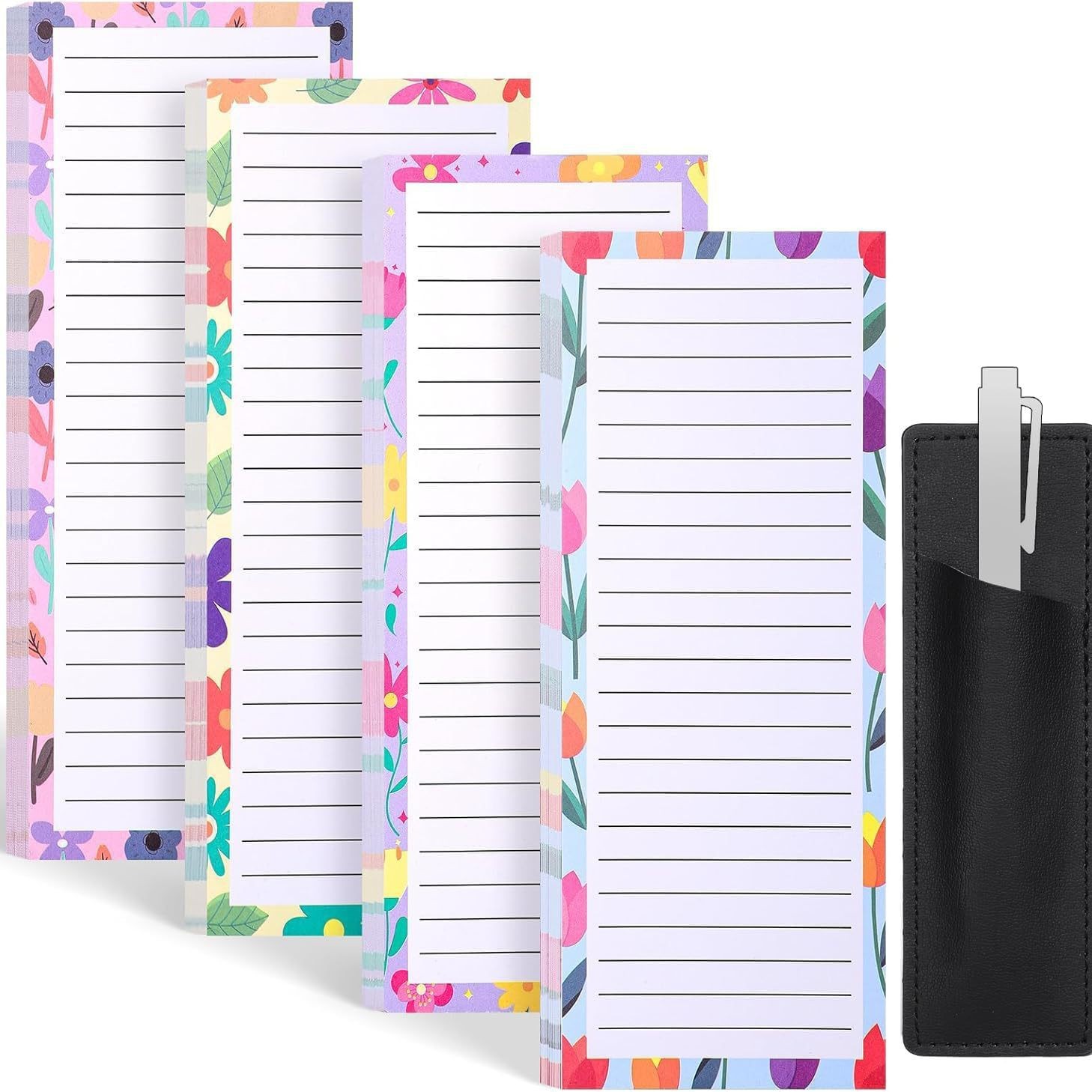 4pcs/set Soft magnetic fridge sticker with fruit and flower removable magnetic notepad for notes