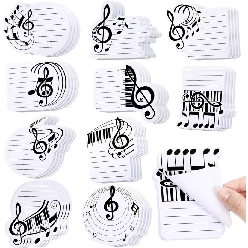 8pads/set Piano sticky note memo music stickers ins-style stationery sticky notes