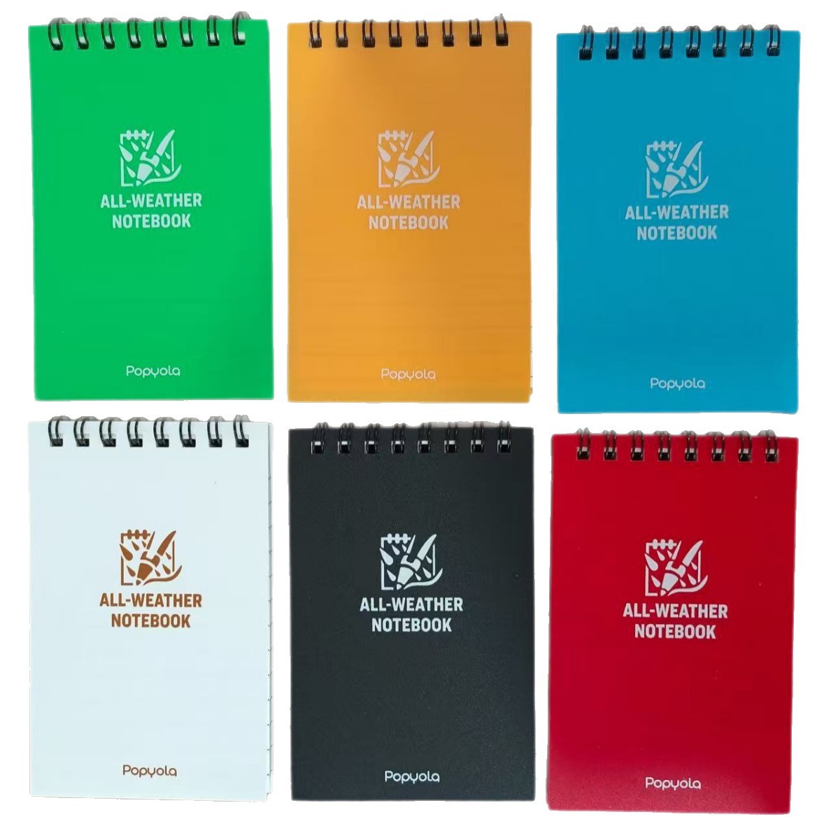6Pcs/set LOGO Coil All-Weather Waterproof Notebook Stone Paper Mini Pocket Notebook