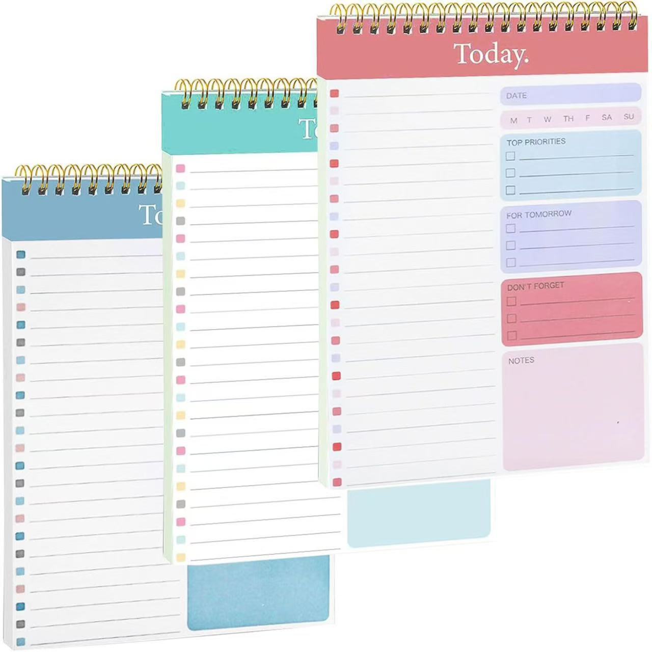 3pcs/set Coil Weekly Planner Full English Flip Schedule Notebook Self-Discipline Check-In Time Management A5 Coil Notebook