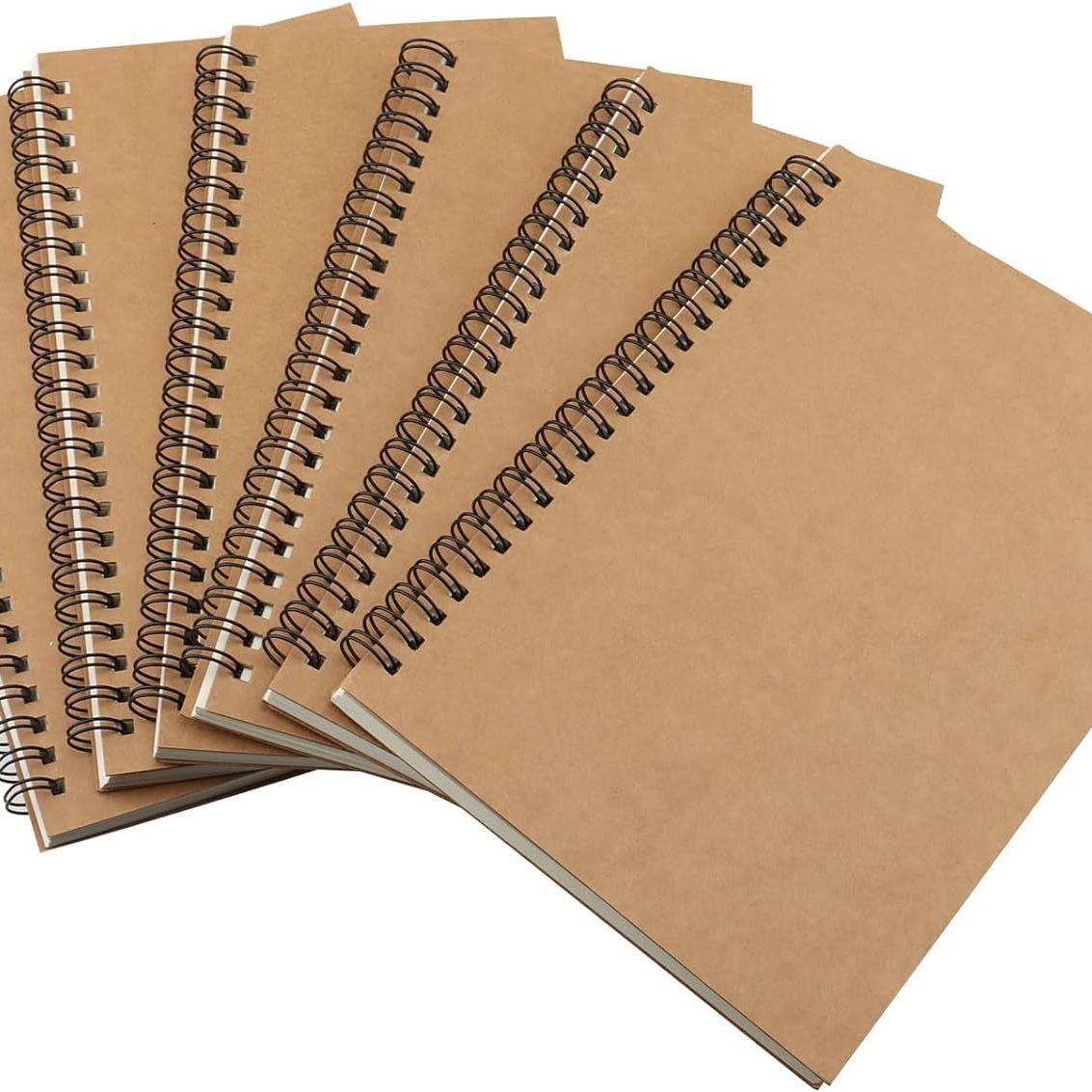 2pcs/set Customized Logo Kraft Paper Spiral Notebook A5 Vintage Business Office Thickened Spiral Notebooks