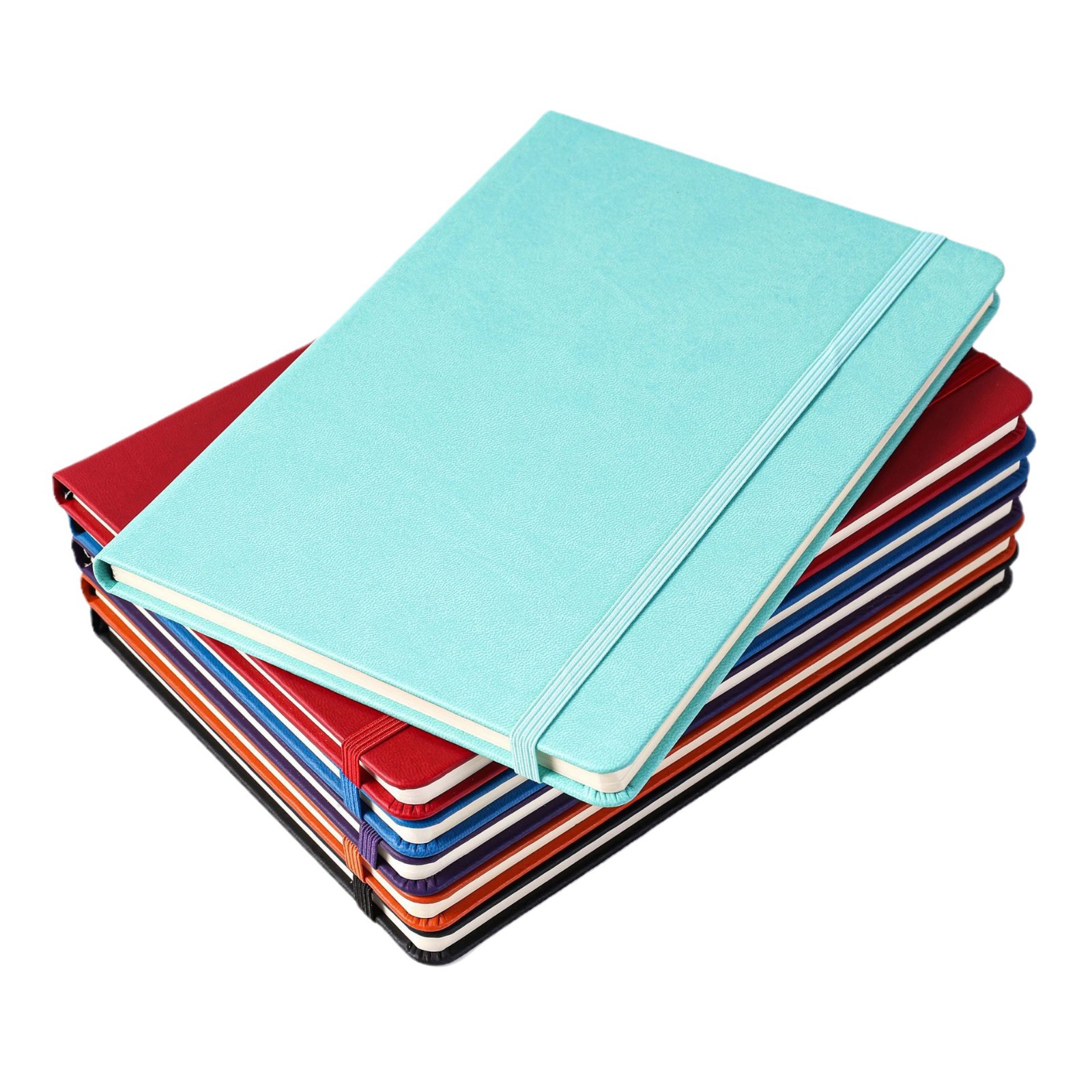 2pcs/set A5 faux leather notebook with elastic band simple and stylish PU customized logo