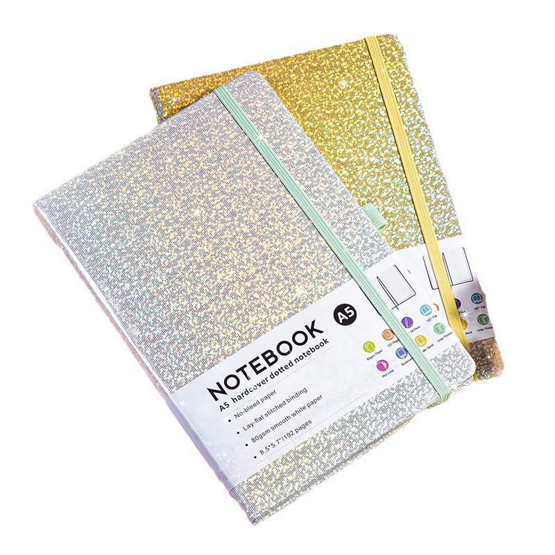 1pc Baby's breath strap notebook A5 business office trendy high appearance notebook with pen holder and logo