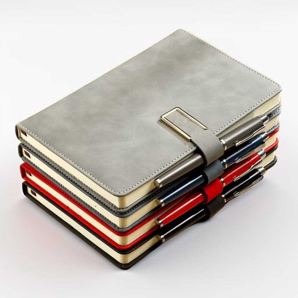1pc A5 Wholesale Business PU Leather Office Work Buckle Notebooks Customized Logo Notebook