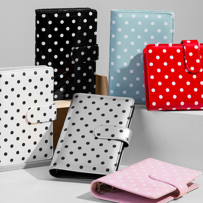 1PC A6 Polka Dot Planner Macaron Clasp Cash Budget Financial Accounting Loose-Leaf Notebook