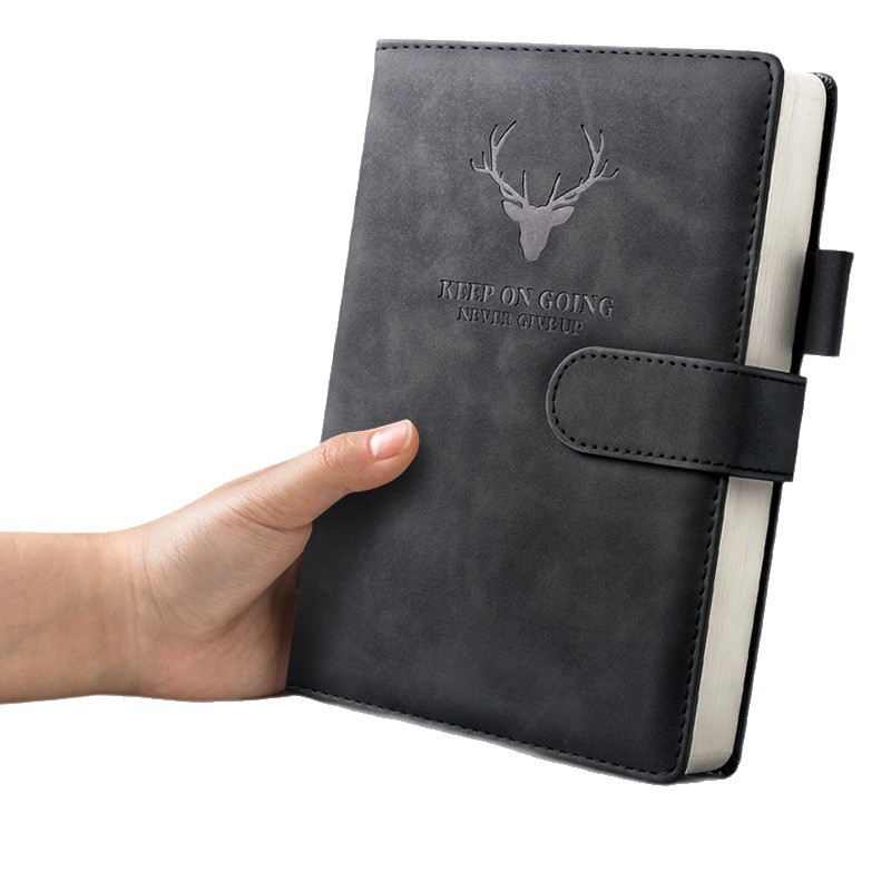 1PC A4 notebook extra thick and large soft leather deer head design stylish diary customized logo