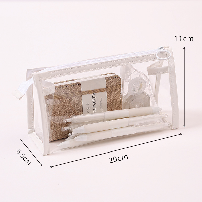 1pc Creative printing transparent pencil case student large capacity simple stationery box children's special niche wholesale