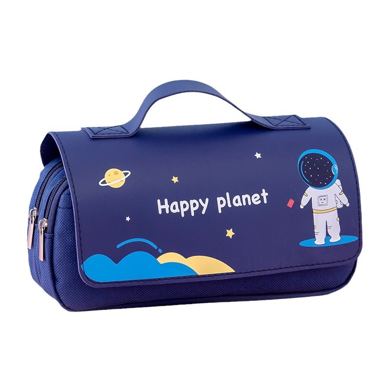 1pc New style large-capacity pencil case for students super cute children's hand-held cartoon stationery