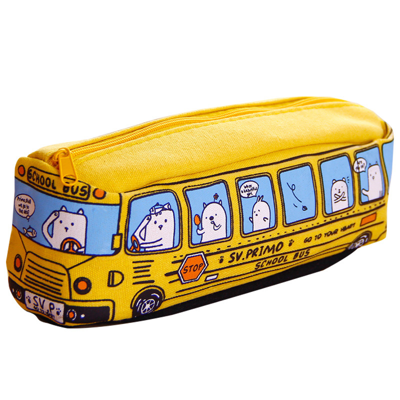 1pc Junior school student cartoon mini-sized pencil case high-end and large-capacity stationery bag cute pencil box