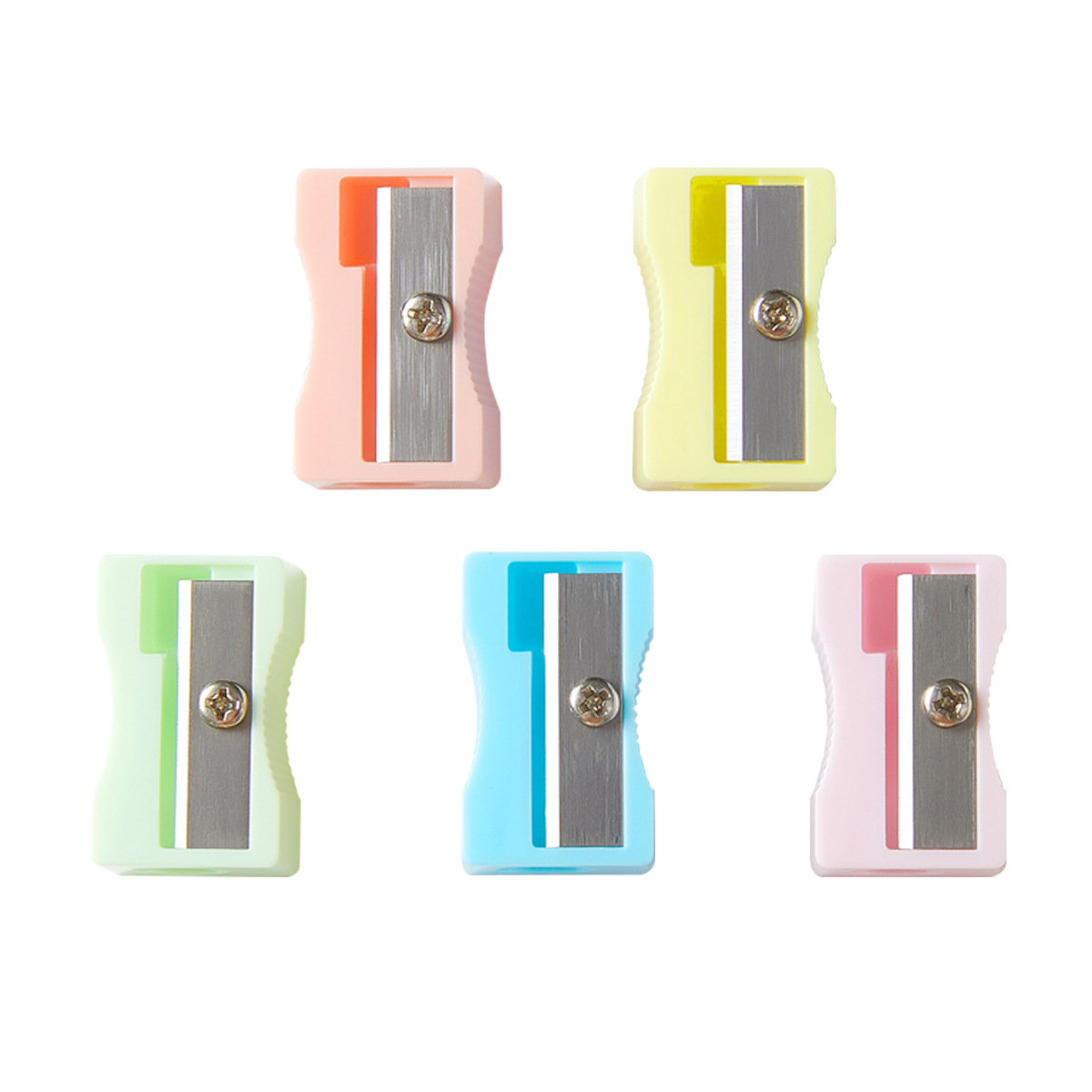 1PC Mini triangular pencil sharpener macaron color single-hole pencil sharpener pencil shaver
