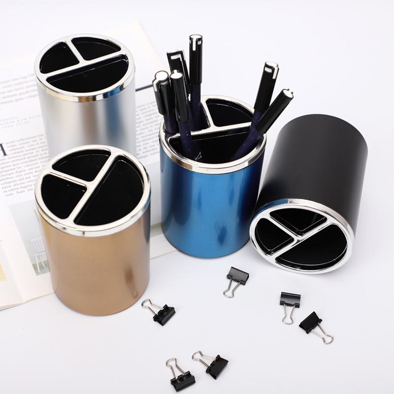 1pc Creative plastic pen holder, desktop storage organizer, round pen holder for students