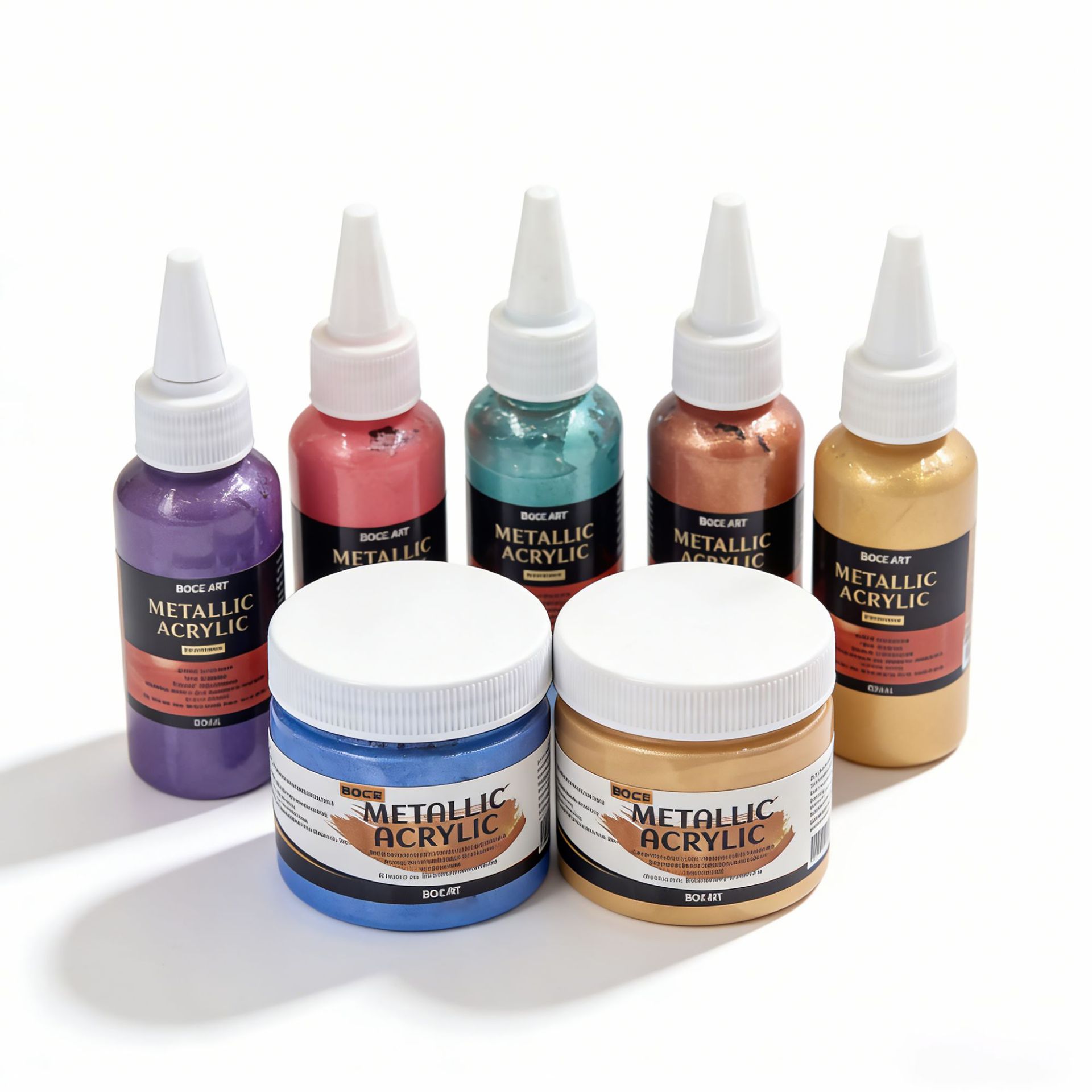 1pc Pearlescent acrylic paint 100ml metallic DIY pointed nozzle 50ml hand-painted wall waterproof and non-fading