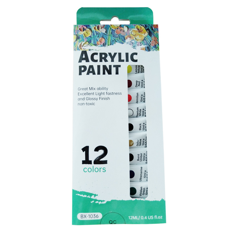 12-colors/24-colors hook-style acrylic set 12ML aluminum tube acrylic paint for oil painting DIY graffiti