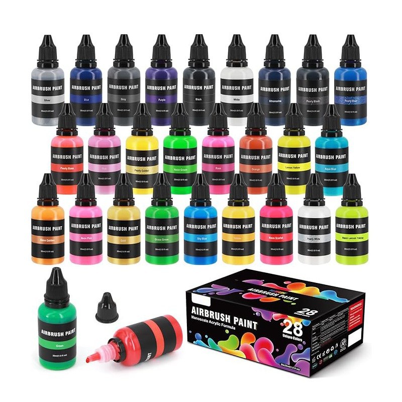 30ml spray gun paint 12colors/set professional art airbrush painting water-based spray paint waterproof wall painting DIY