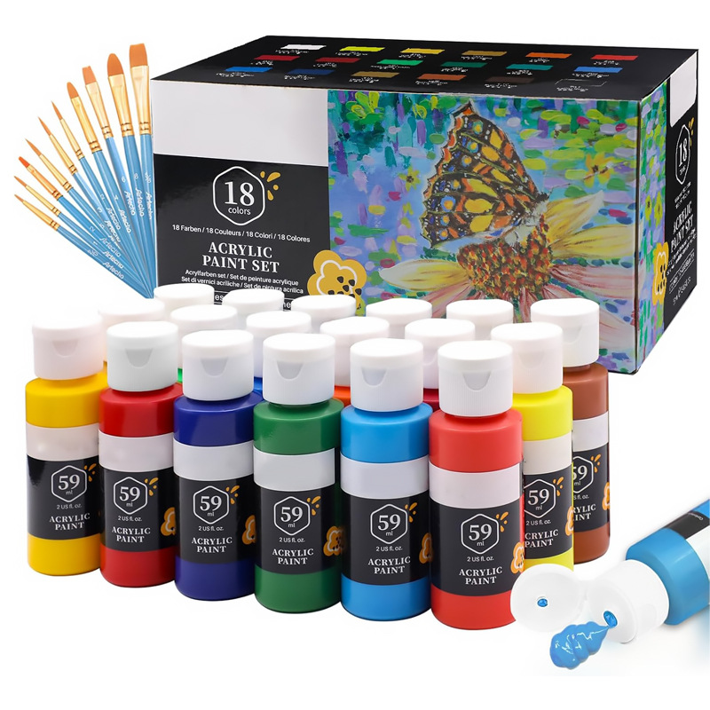 60ml Acrylic Paint Set 18/24/36 Colors set for Art Students Creative DIY Painting Waterproof Wholesale