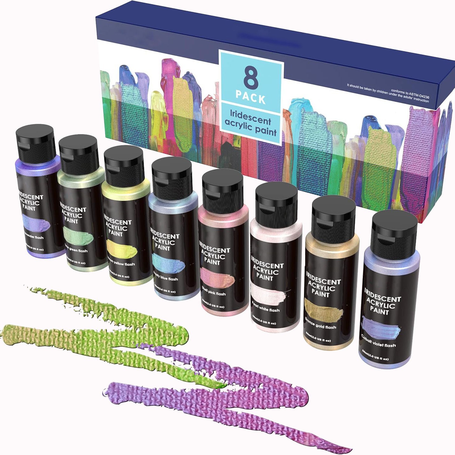 Rainbow Color 60ml Acrylic Paint 8Colors/set Graffiti DIY Painting Special Set