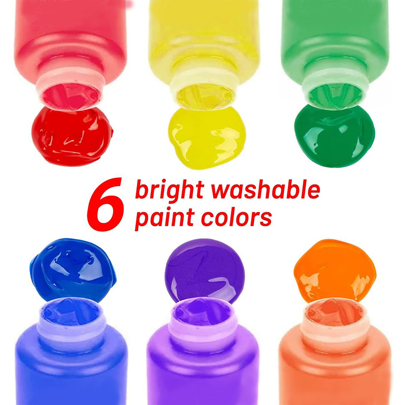 6colors/set 25ml Bottled Finger Paint Acrylic Paint Set Waterproof Painting Children's Doodle Plaster Doll Wholesale